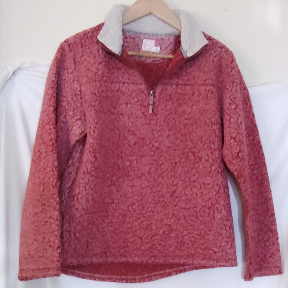 Wonder Nation girls pullover fuzzy fleece gently used